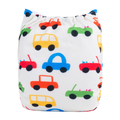ALVABABY One Size Positioning Printed Cloth Diaper-Cars(YDP147A)