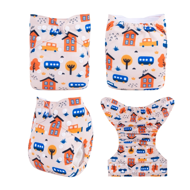 ALVABABY One Size Positioning Printed Cloth Diaper-(YDP149A)