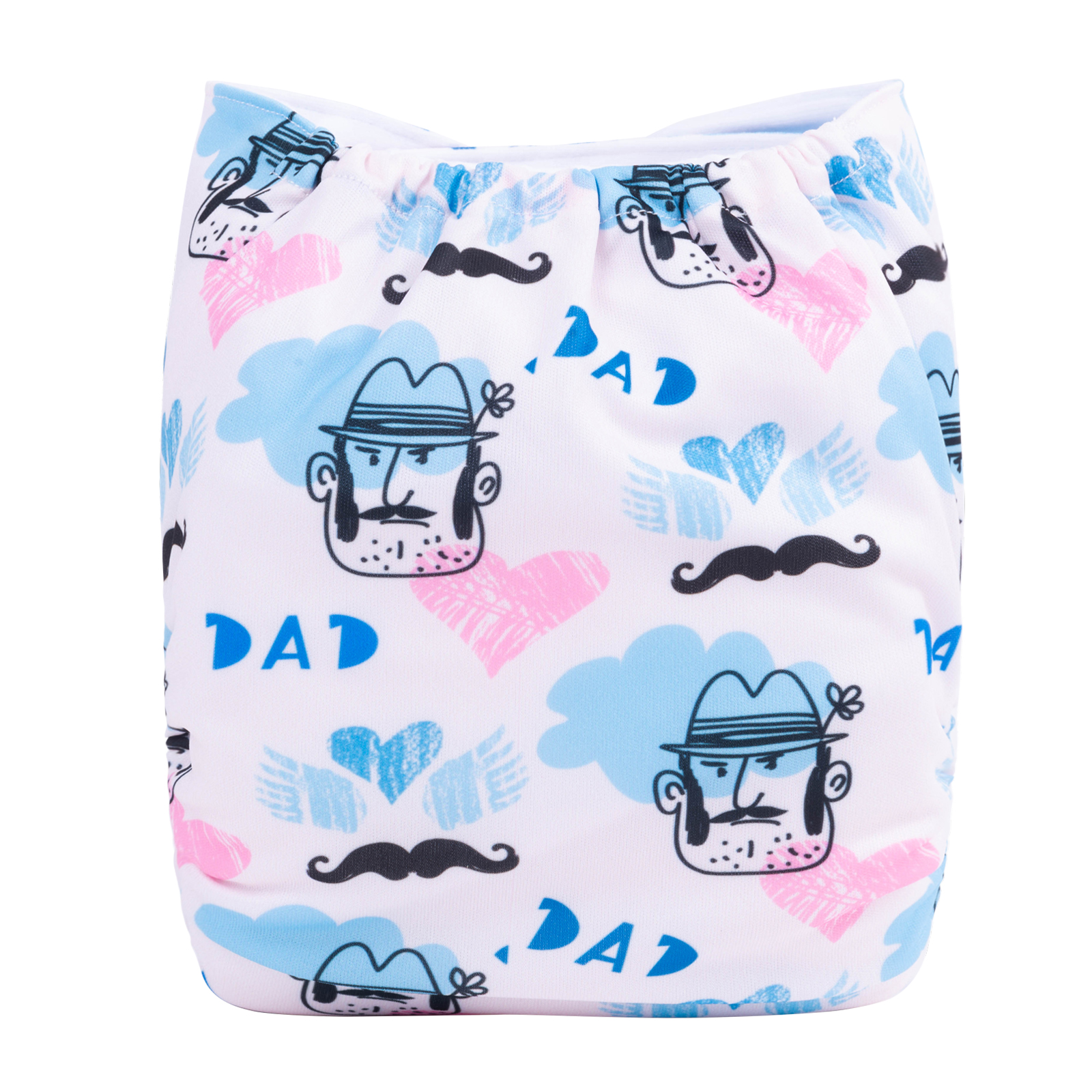 ALVABABY Positioning Cloth Diaper - One Size Adjustable Washable & Reusable Diaper for Babies and Toddlers (Love Dad, YDP145A)