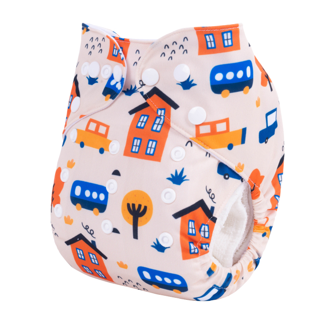 ALVABABY One Size Positioning Printed Cloth Diaper-(YDP149A)