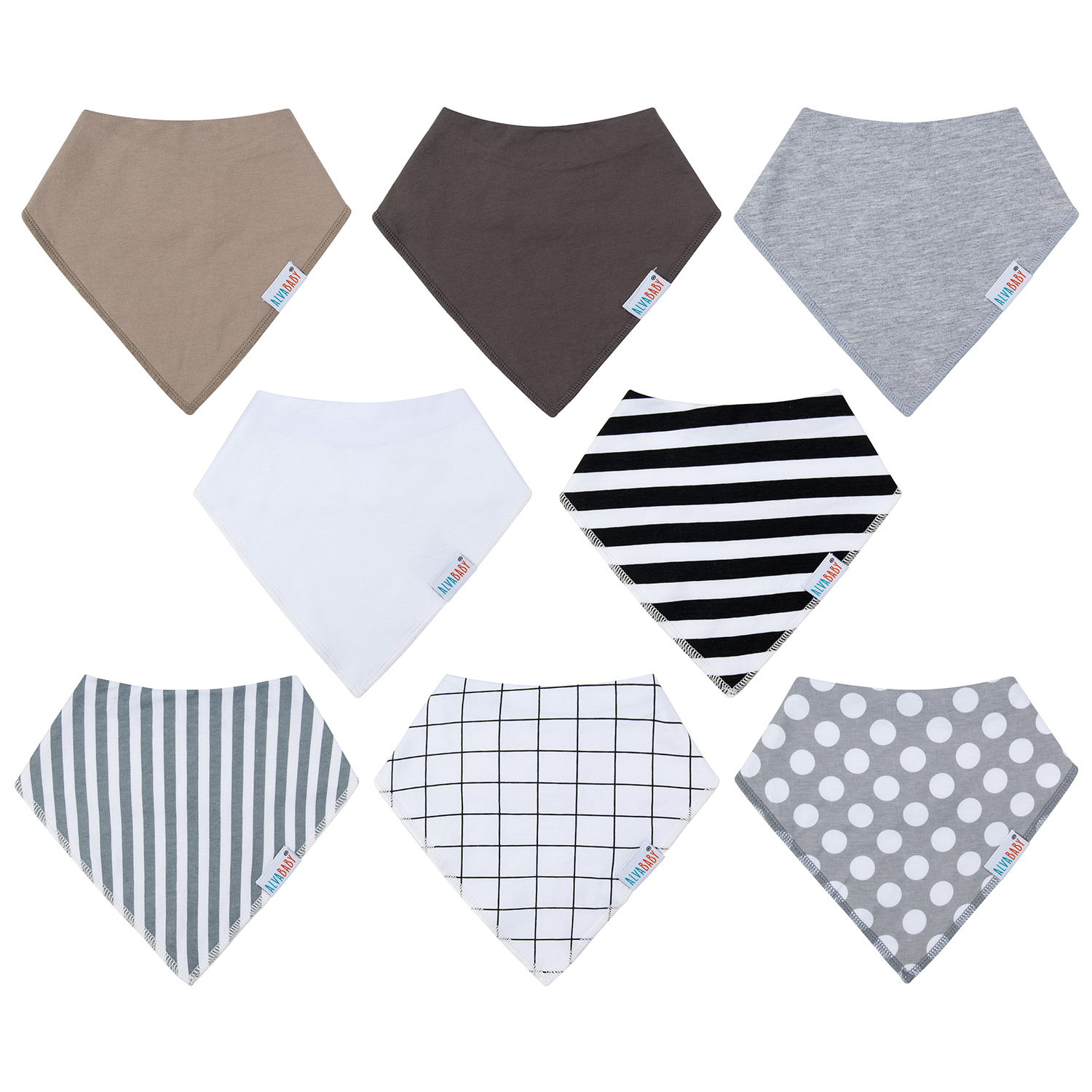 ALVABABY Baby Drool Bandana Bibs 8 Pieces