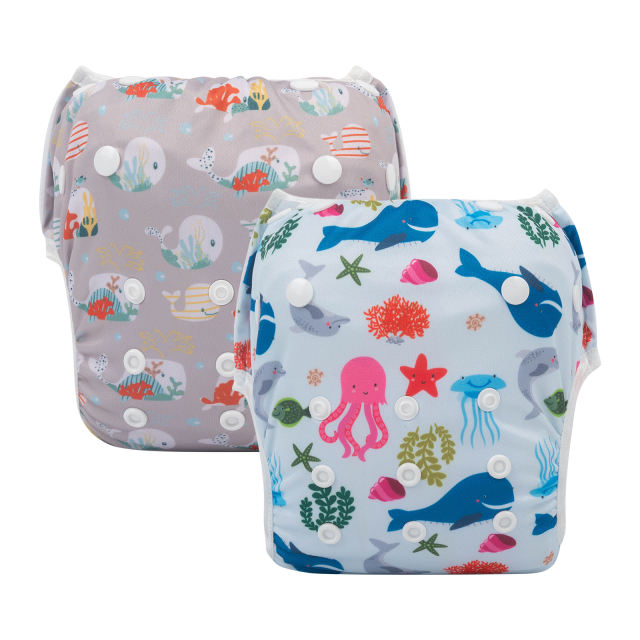 ALVABABY 2PCS Printed Swim Diapers (2SW-WZ22)