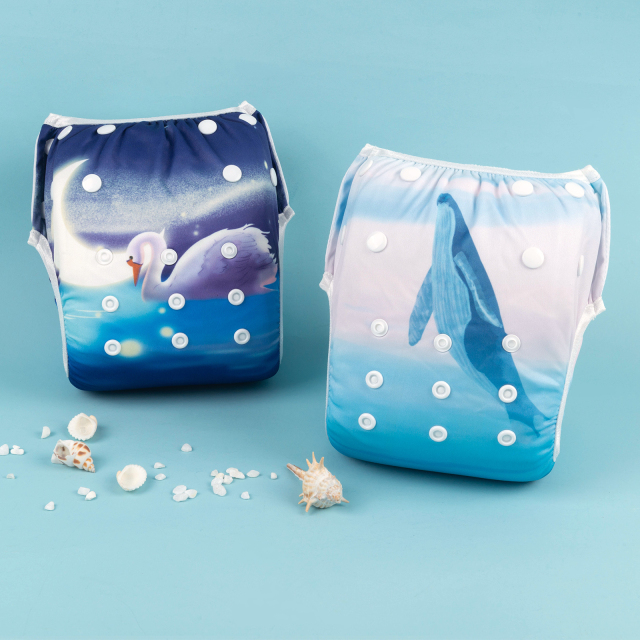 ALVABABY 2PCS Printed Swim Diapers (2SW-WZ16)