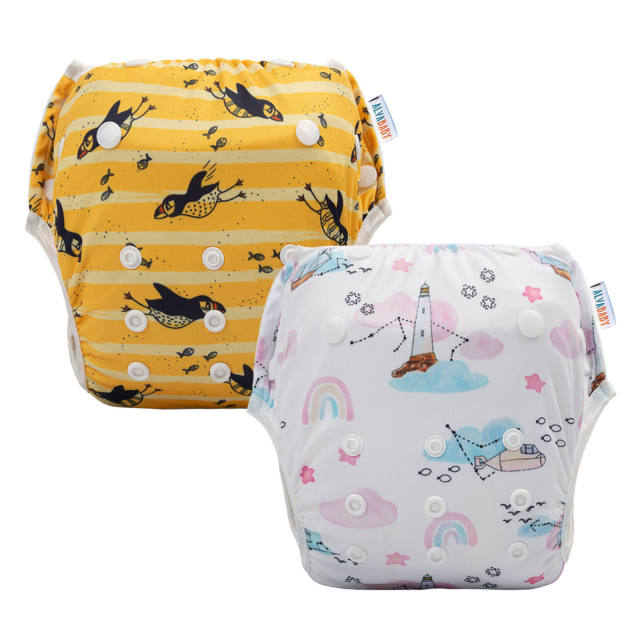 ALVABABY 2PCS Printed Swim Diapers (2SW-WZ14)