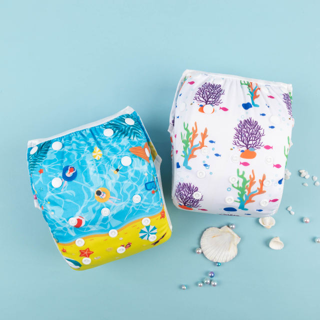 ALVABABY 2PCS Printed Swim Diapers (2SW-WZ19)
