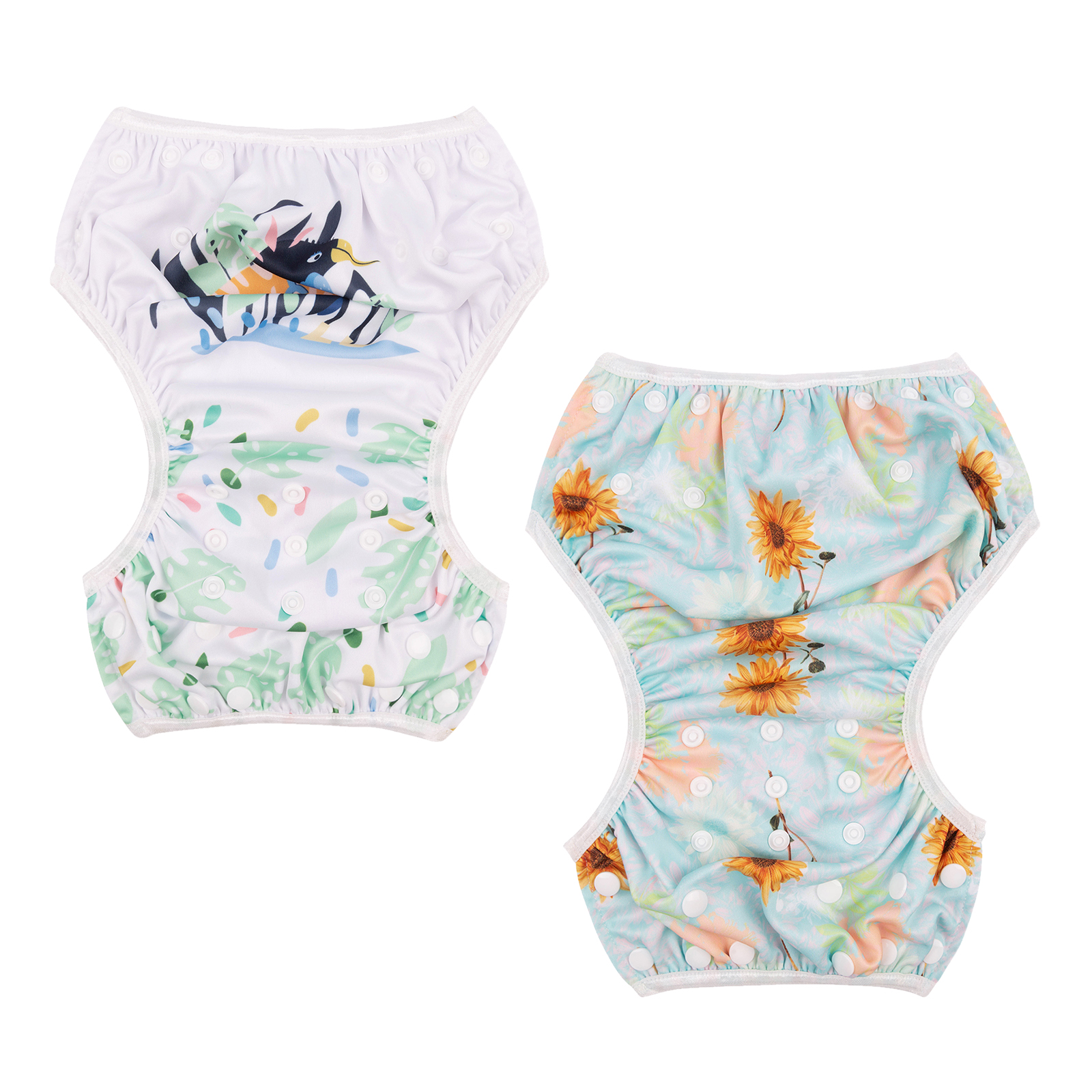 ALVABABY 2PCS Reusable Swim Diaper - Adjustable One Size Swimwear for Infants & Toddlers (2SW-WZ15)