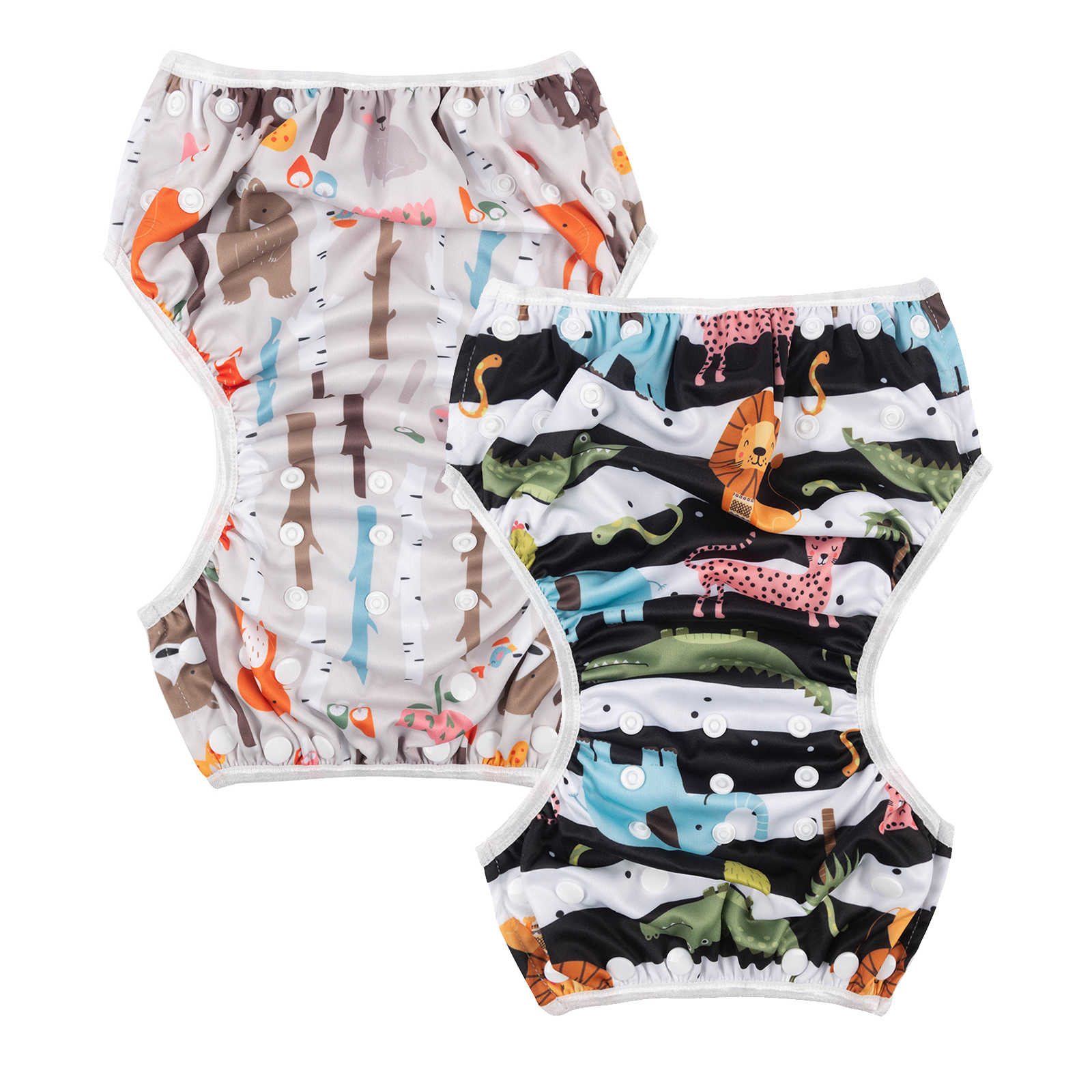 ALVABABY 2PCS Reusable Swim Diaper - Adjustable One Size Swimwear for Infants & Toddlers (2SW-WZ17)