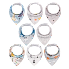 ALVABABY Baby Drool Bandana Bibs 8 Pieces -(8SD40A)