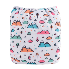 ALVABABY One Size Positioning Printed Cloth Diaper-(YDP155A)
