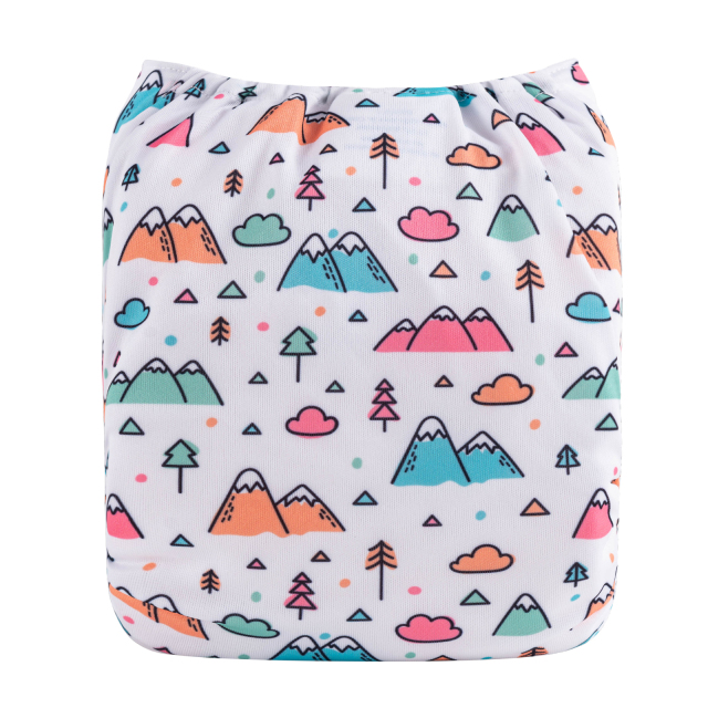 ALVABABY One Size Positioning Printed Cloth Diaper-(YDP155A)