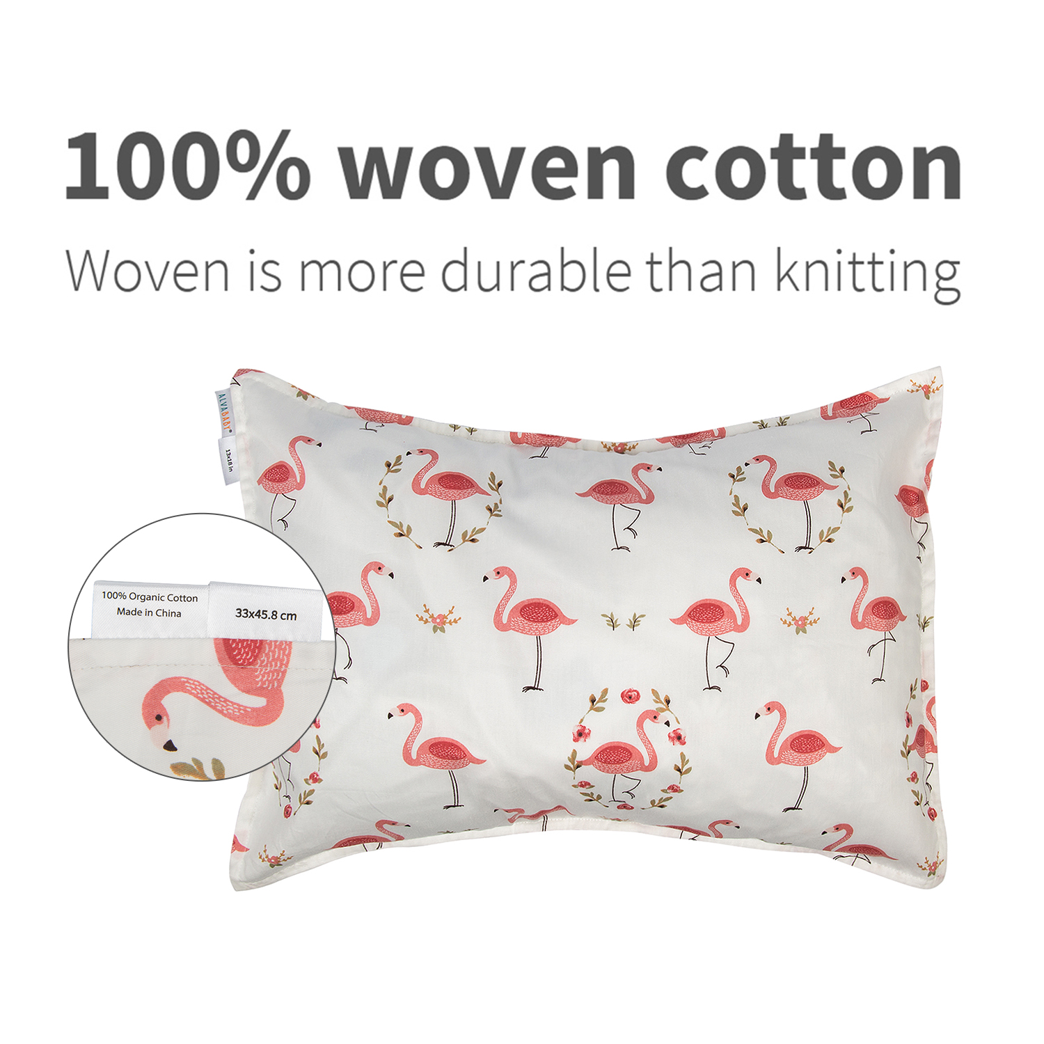 ALVABABY Toddler Pillow with 2 Pillowcases (Z-2TPW08A)