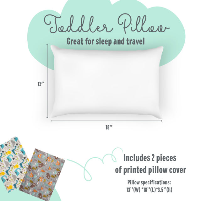 ALVABABY Toddler Pillow with 2 Pillowcases (Z-2TPW09A)