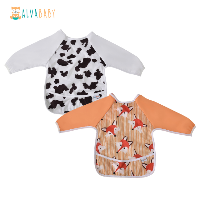 ALVABABY Waterproof Long Sleeve Bibs-2WDV01