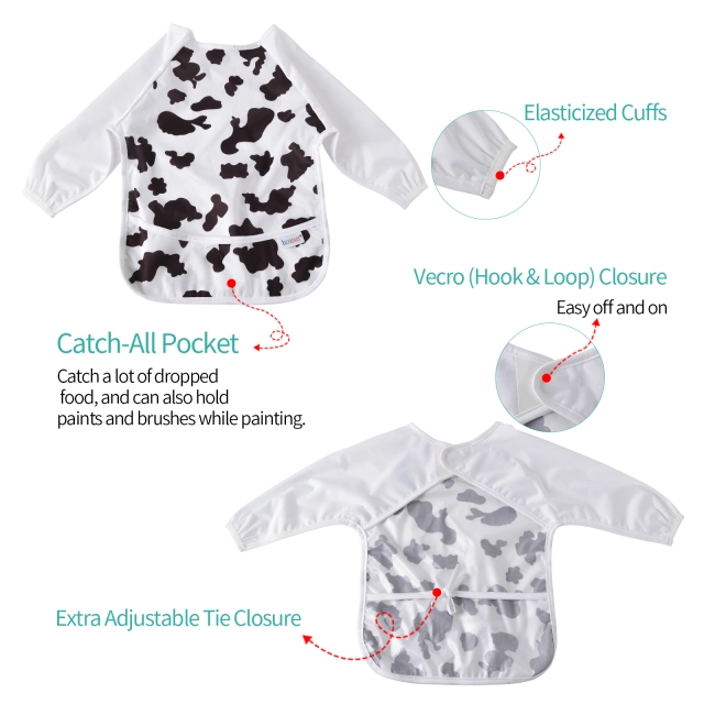 ALVABABY Waterproof Long Sleeve Bibs-2WDV01
