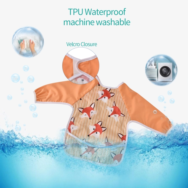 ALVABABY Waterproof Long Sleeve Bibs-2WDV01