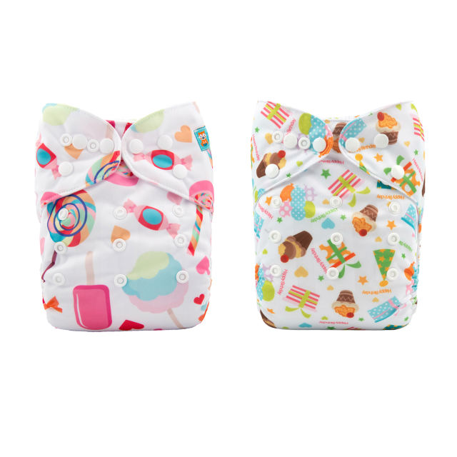 (All Packs)ALVABABY 2PCS Diapers with 2 Microfiber inserts