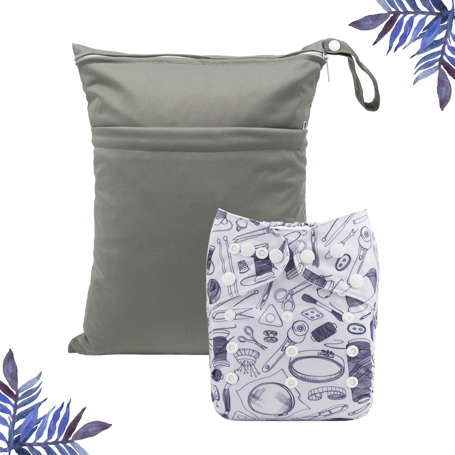 (All Packs) ALVABABY 1 Cloth Diaper with 1 Diaper Wet Dry Bag Set for Baby Boys and Girls