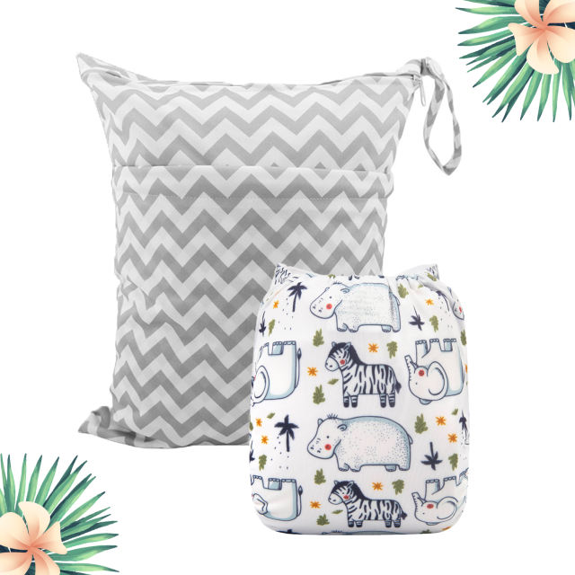 (All Packs) ALVABABY 1 diaper and 1 wet bag