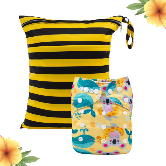 (All Packs) ALVABABY 1 diaper and 1 wet bag