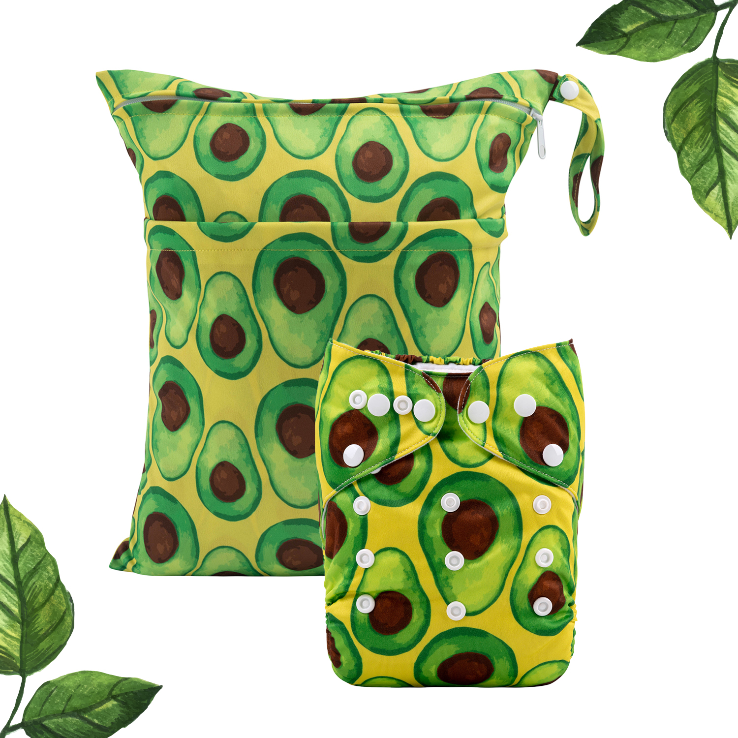 (All Packs) ALVABABY 1 Cloth Diaper with 1 Diaper Wet Dry Bag Set for Baby Boys and Girls