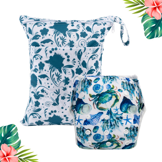(All packs)ALVABABY 1 Swim diaper and 1 Wet bag
