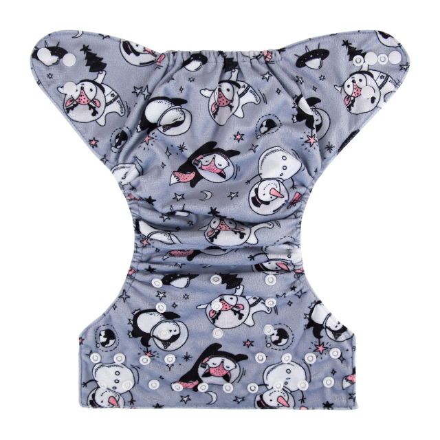 ALVABABY One Size Minky Print Pocket Cloth Diaper -(M41A)