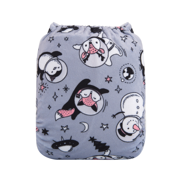 ALVABABY One Size Minky Print Pocket Cloth Diaper -(M41A)