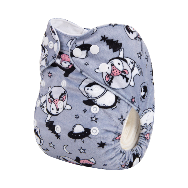 ALVABABY One Size Minky Print Pocket Cloth Diaper -(M41A)