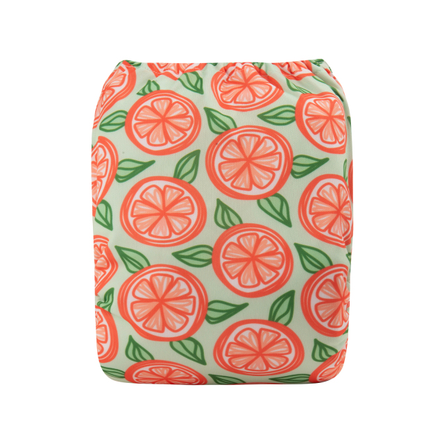 ALVABABY One Size Print Pocket Cloth Diaper- Orange(H407A)