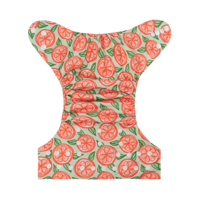 ALVABABY One Size Print Pocket Cloth Diaper- Orange(H407A)