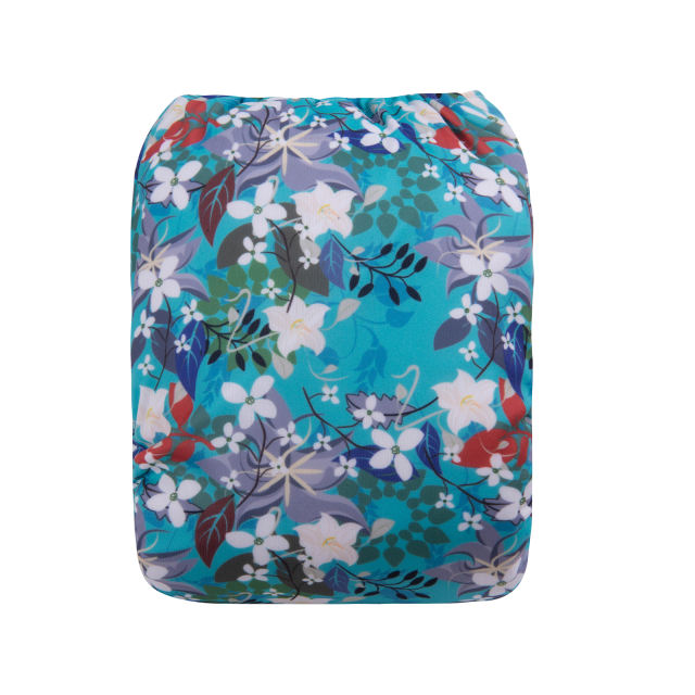 ALVABABY One Size Print Pocket Cloth Diaper- Leaves(H405A)