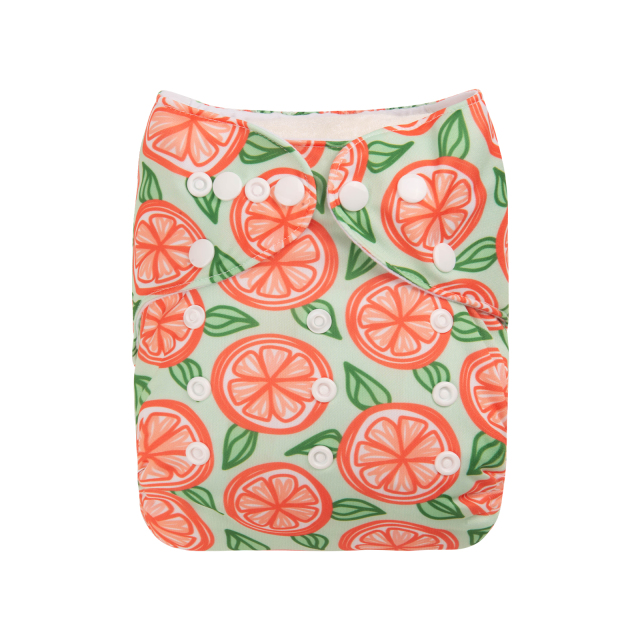 ALVABABY One Size Print Pocket Cloth Diaper- Orange(H407A)