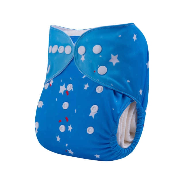 ALVABABY One Size Positioning Printed Cloth Diaper-(YDP157A)