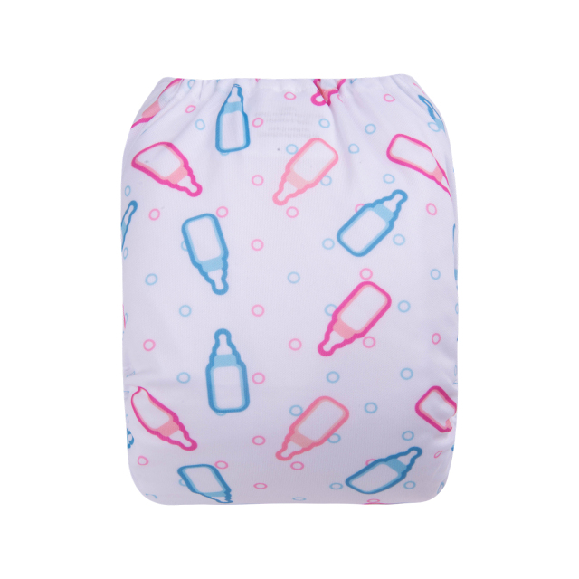 ALVABABY One Size Print Pocket Cloth Diaper- Baby's bottle(H406A)