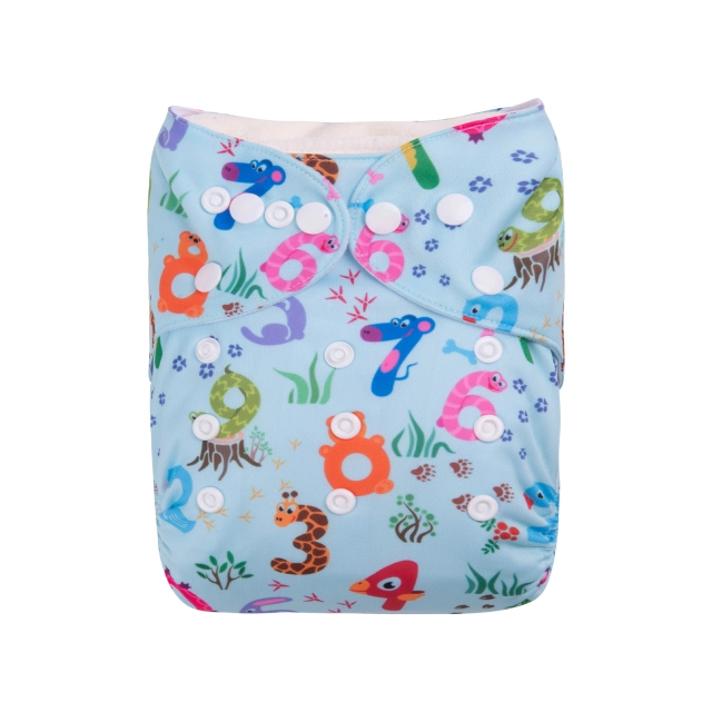 ALVABABY One Size Positioning Printed Cloth Diaper-number(YDP158A)