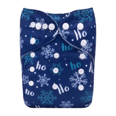 ALVABABY Christmas One Size Positioning Printed Cloth Diaper -Santa Claus(QD74A)
