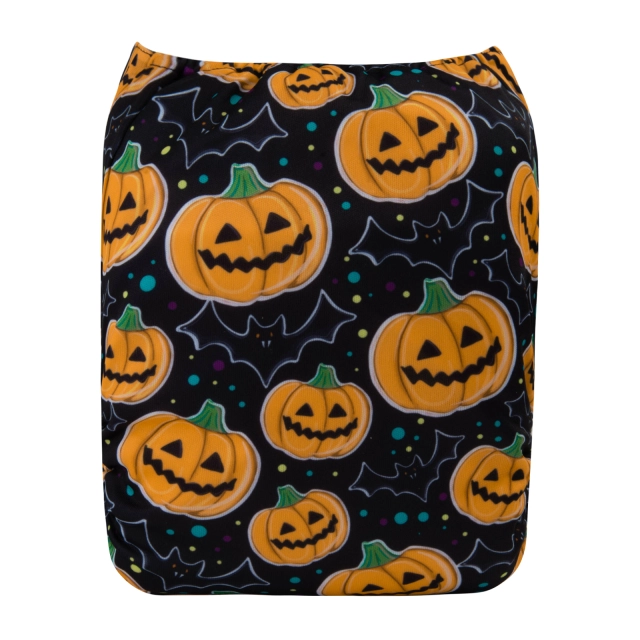 ALVABABY Halloween One Size Positioning Printed Cloth Diaper -Skeleton(QD63A)