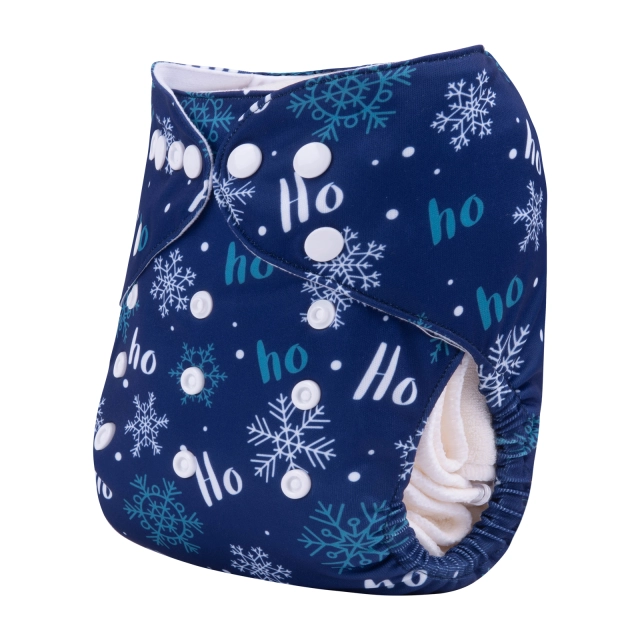 ALVABABY Christmas One Size Positioning Printed Cloth Diaper -Santa Claus(QD74A)
