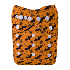 ALVABABY Halloween One Size  Printed Cloth Diaper -bat(Q79A)