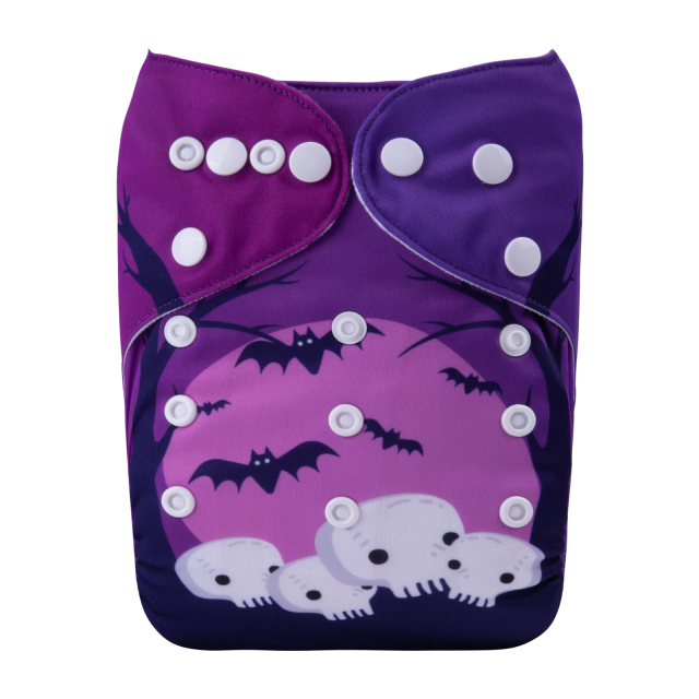 ALVABABY Halloween One Size Positioning Printed Cloth Diaper -(QD66A)