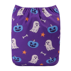 ALVABABY Halloween One Size Positioning Printed Cloth Diaper -(QD69A)