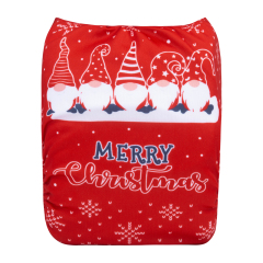 ALVABABY Christmas One Size Positioning Printed Cloth Diaper -(QD76A)
