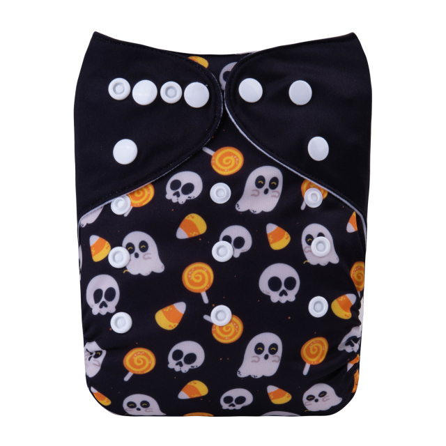 ALVABABY Halloween One Size Positioning Printed Cloth Diaper -(QD65A)