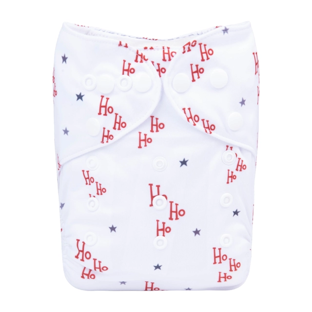 ALVABABY Christmas One Size Positioning Printed Cloth Diaper -Deer(QD72A)