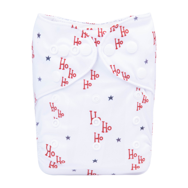 ALVABABY Christmas One Size Positioning Printed Cloth Diaper -Deer(QD72A)