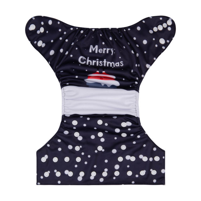 ALVABABY Christmas One Size Positioning Printed Cloth Diaper -(QD71A)