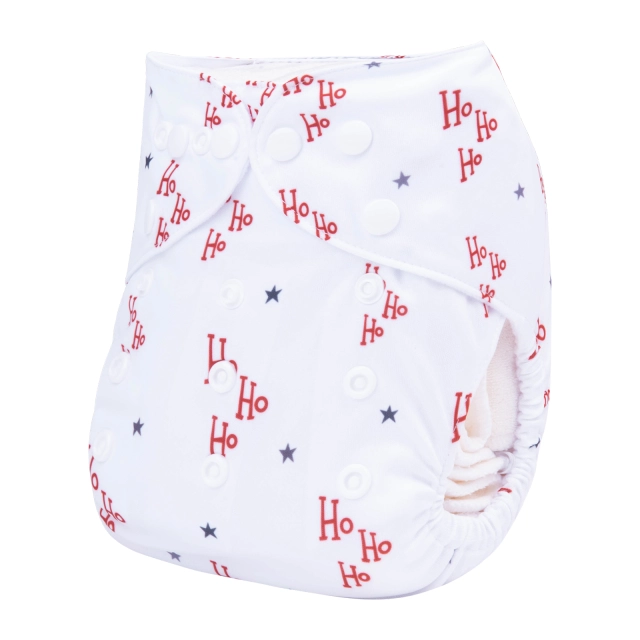 ALVABABY Christmas One Size Positioning Printed Cloth Diaper -Deer(QD72A)