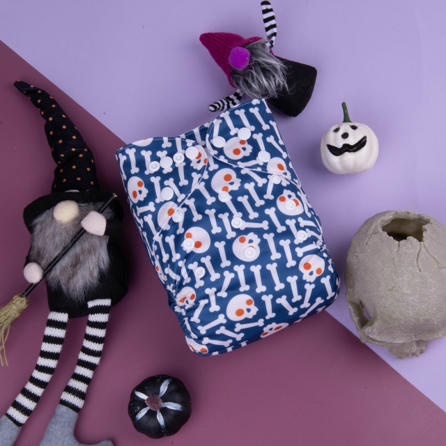 ALVABABY Halloween One Size Positioning Printed Cloth Diaper -(QD67A)