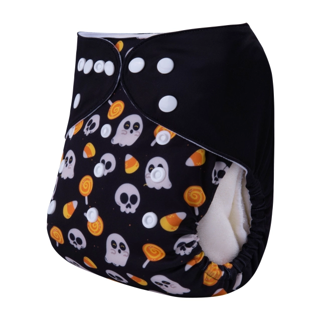 ALVABABY Halloween One Size Positioning Printed Cloth Diaper -(QD65A)