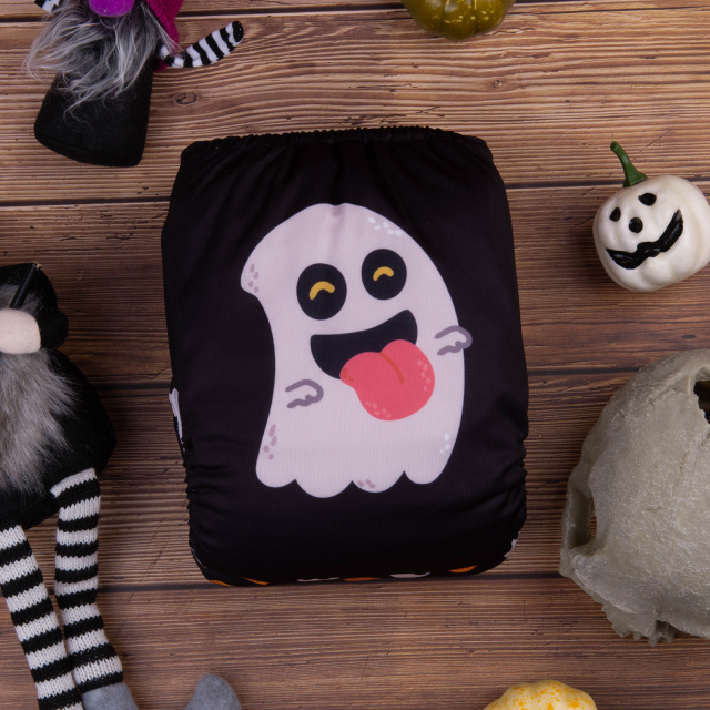 ALVABABY Halloween One Size Positioning Printed Cloth Diaper -(QD65A)